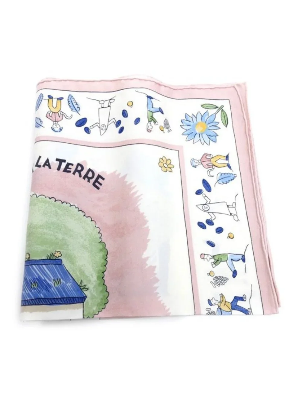 Hermes Carre 45 RE Tour a la Terre Scarf Multicolor Go Vintage
